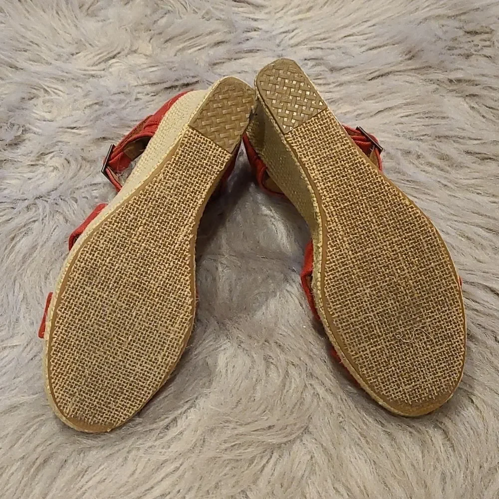 ‎Toms womens sienna red sandal wedges